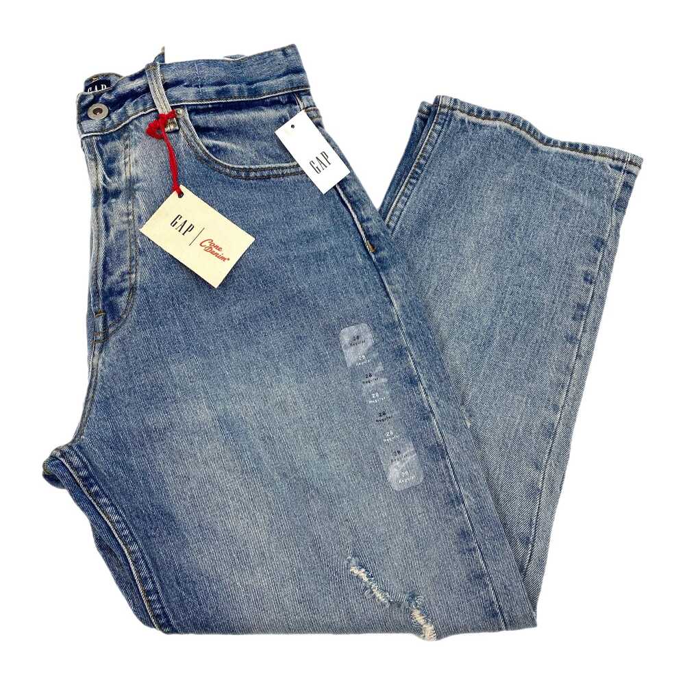 GAP Blue Straight Leg Jeans Light Wash Cone Denim Crop | Womens 28